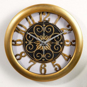 Часы настенные, серия: Интерьер, "Роана", d=25 см, под золото