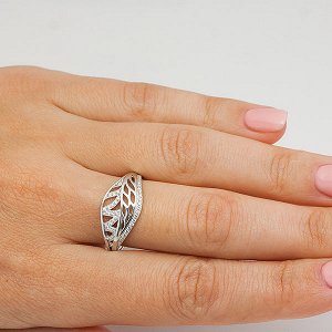 Серебряное кольцо с бесцветными фианитами - 171
