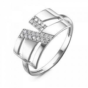 Серебряное кольцо с бесцветными фианитами - 987