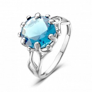 Серебряное кольцо с голубым фианитом 546