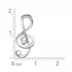 Серебряная подвеска "Скрипичный ключ" - 988
