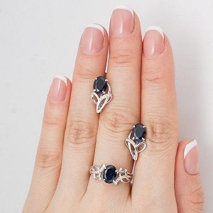Серебряное кольцо с фианитом синего цвета 288
