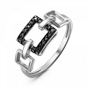 Серебряное кольцо с черными фианитами -  998