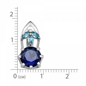 Гарнитур из серебра с синими фианитами - 541