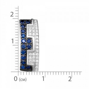 Серебряные серьги с синими фианитами - 578
