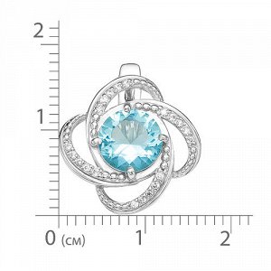 Серебряное кольцо голубым фианитом - 645