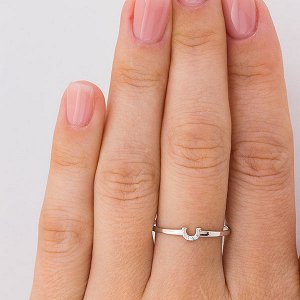 Серебряное кольцо с подковой - 1024