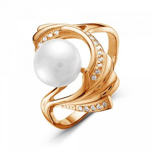 Позолоченное кольцо с жемчугом - 462 - п