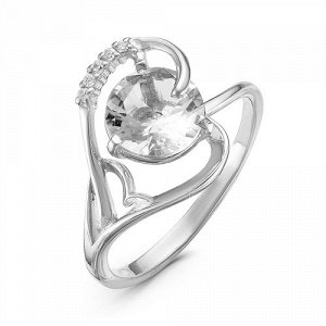 Серебряное кольцо с бесцветными фианитами - 689