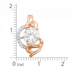 Позолоченное кольцо с бесцветным фианитом - 766 - п