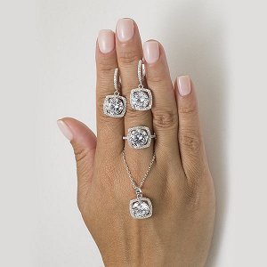 Серебряное кольцо с бесцветными фианитами - 1183