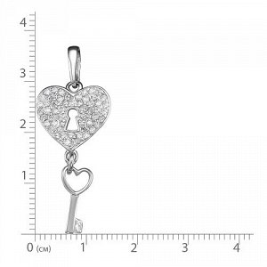 Серебряная подвеска "Ключ от сердца" - 1000