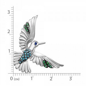 Серебряная подвеска "Летящая колибри" - 855