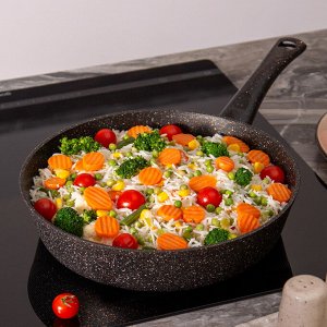Глубокая сковорода с антипригарным мраморным покрытием GRANITE, 28 см x 6,6 см, 1 шт.