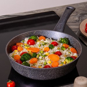 Agness Глубокая сковорода с антипригарным мраморным покрытием GRANITE, 24 см, 6,1 см, 1 шт.