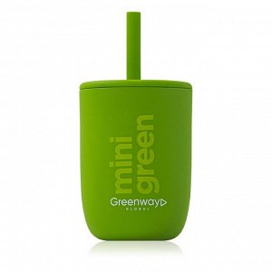 Детский стакан с трубочкой mini green, 300 мл