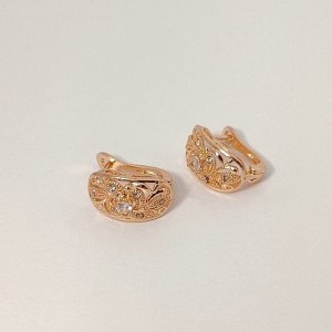 Серьги бижутерия под золото с кристаллами