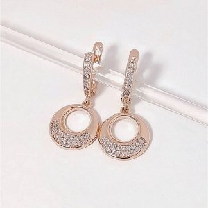 Серьги бижутерия под золото с кристаллами