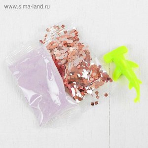 Набор «Слим с блёстками и игрушкой своими руками», цвет фиолетовый