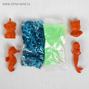 Набор «Слим с блёстками и игрушкой своими руками», цвет перламутровый зелёный