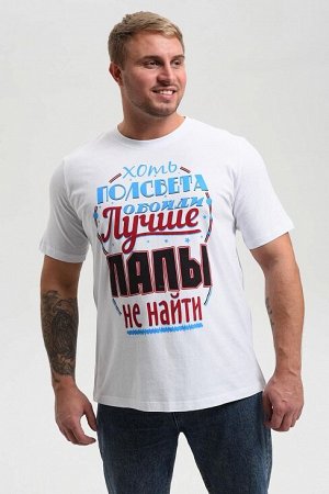 Мужская футболка 8539 / белый+папы