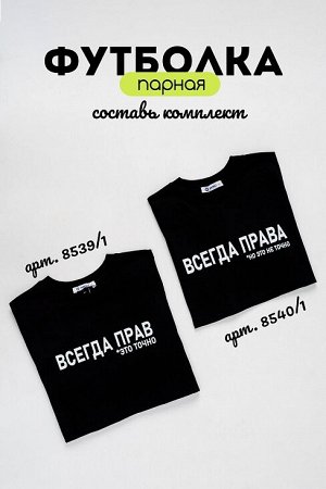 Мужская футболка 8539 / черный+всегда прав