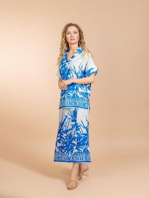 Костюм юбка и блузка (вискоза,лен) №25-209-2