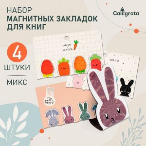 Набор магнитных закладок для книг Calligrata «Ассорти», 4 шт., МИКС