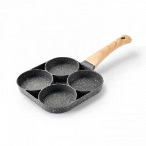 Антипригарная Кухонная Сковорода Egg & hamburger frying pan с 4 отверстиями для жарки яиц, блинов, оладий