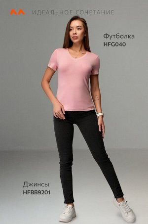 Женская футболка из вискозы с V-вырезом Happyfox