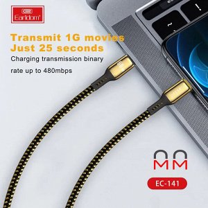 Зарядный кабель Earldom Comfort 60W Type-C на Type-C 3 метра зарядка и передача данных