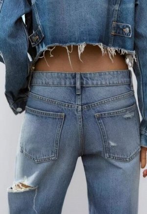 ДЖИНСЫ TRF RIPPED MID-WAIST арт. 4365026, синий