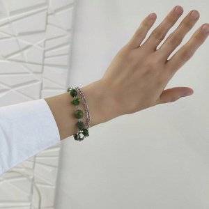 Браслет из нефрита в фурнитуре из стали