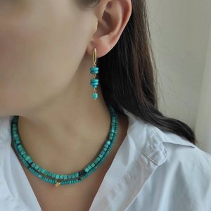 Серьги из турквинита цвета бирюзы и хризоколла