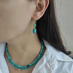 Серьги из турквинита цвета бирюзы и хризоколла