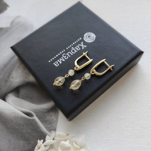 Серьги с цитринами симметричные