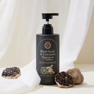 Шампунь для волос с экстрактом чёрного чеснока и куркумином  - daeng gi meo ri premium black garlic & curcumin shampoo