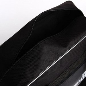 Сумка дорожная 20" на колёсах, отдел на молнии, с увеличением, наружный карман, длинный ремень, цвет чёрный