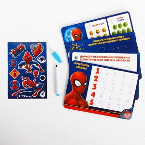 Развивающий набор в PVC папке с наклейками, Человек-паук