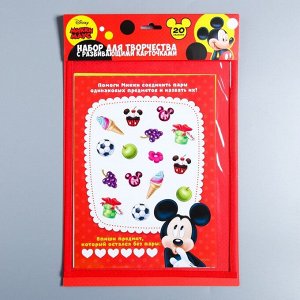 Папка напиши и сотри "Развивающие карточки" с маркером, Микки Маус и его друзья
