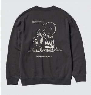 Унисекс UT PEANUTS толстовка с длинными рукавами и принтом Snoopy 477860 Темно-серый