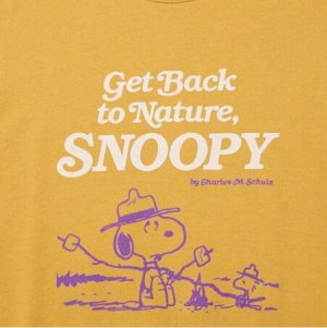 Унисекс UT PEANUTS толстовка с длинными рукавами и принтом Snoopy желтая