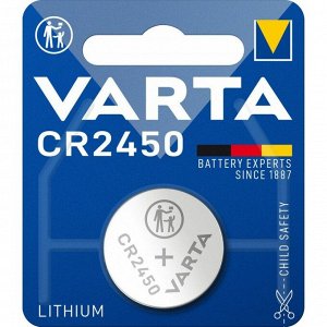 Батарейка литиевая Varta, CR2450 (Ø24.0x5.0мм), 3В, 1 шт, арт. 6450.101.401