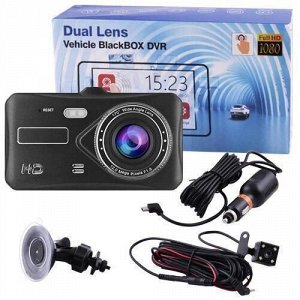 Видеорегистратор автомобильный сенсорный Dual Lens Full HD с камерой заднего вида