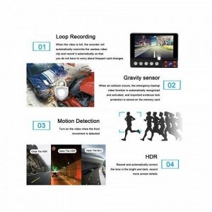 Видеорегистратор камера заднего вида Full HD SENSOR 4-дюймовый сенсорный экран