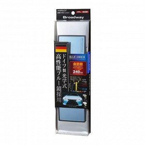 Зеркало салонное Napolex Broadway Blue Mirror, прямоугольное, панорамное, 75x240мм, антибликовое голубое напыление, чёрное, арт. BW-173
