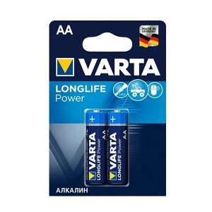 Батарейка щелочная Varta Longlife Power, AA (LR6), 1.5В, 2 шт, арт. 4906.121.412