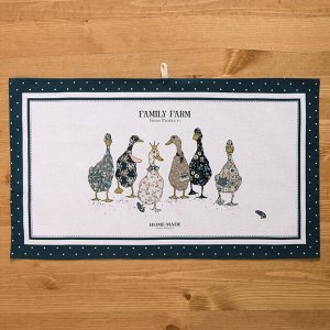 Набор полотенец "Family Farm" синий, 40x70 см, 100% хлопок, твил - идеальный выбор для вашей семьи, 1 шт.