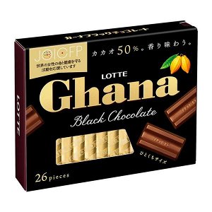 Шоколад ГАНА Экселент тёмный, набор 4,6г х26шт, Lotte, 119,6гр. 1/6/48