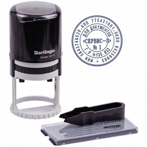 Печать самонаборная автоматическая Berlingo "Printer 8015", 40мм, 1,5 круга, блистер